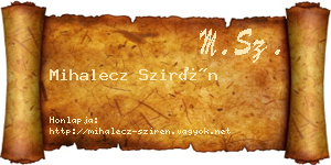 Mihalecz Szirén névjegykártya